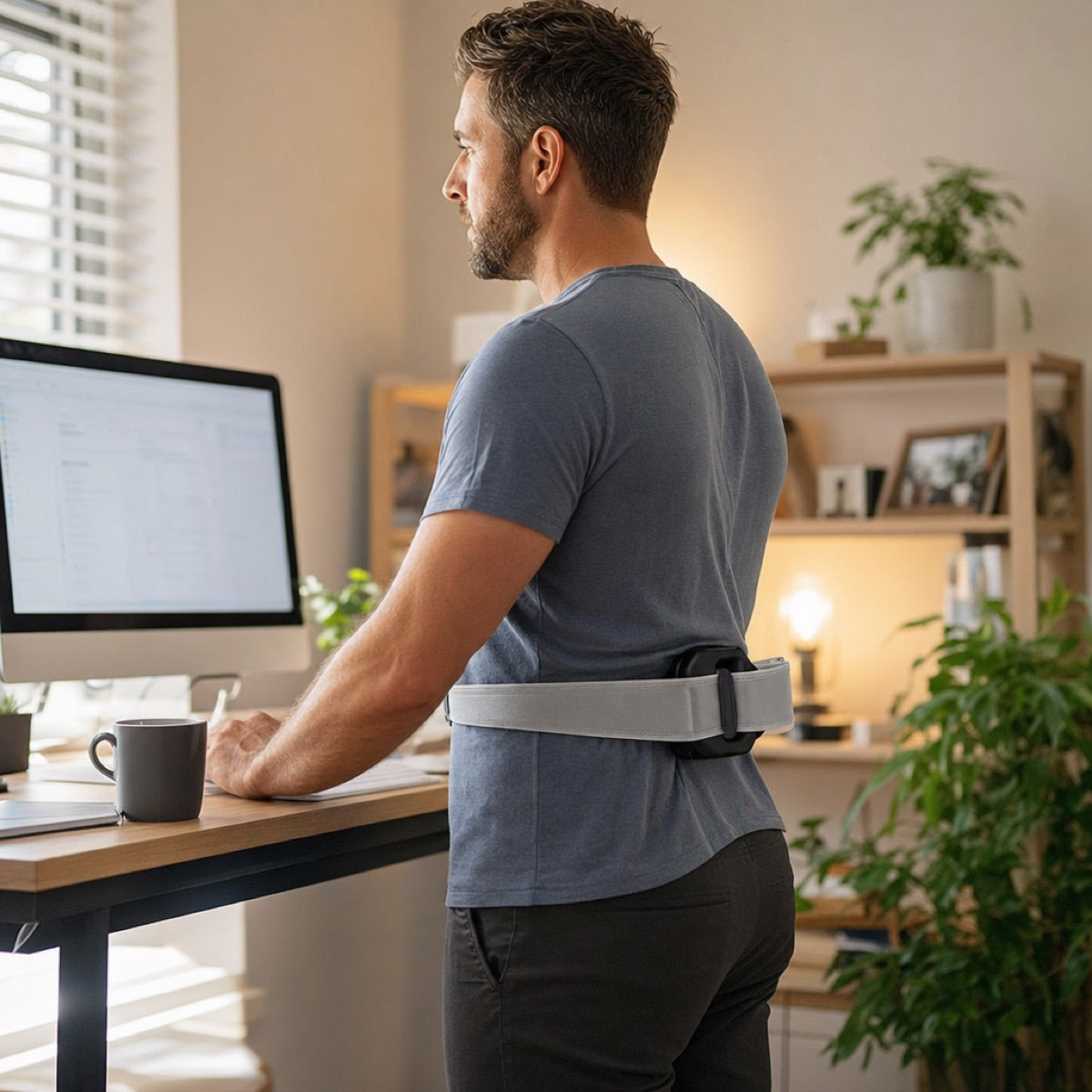 Myoloop worn at a desk